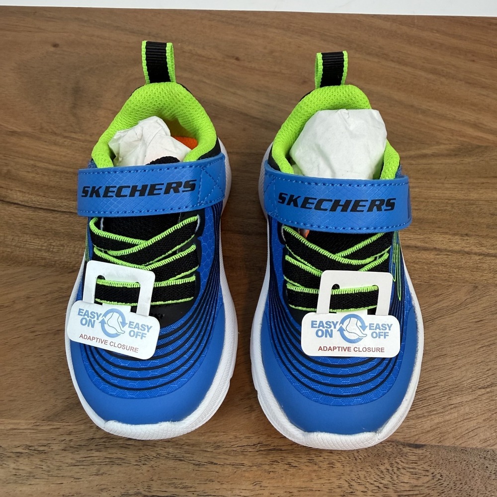 New Little Kids Skechers Microspec Advance Blue Casual Sneakers Size 5 C NIB